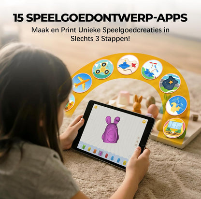AI-Aangedreven X-MAKER JOY 3D-Printer Voor Kinderen, Volledig Gemonteerde Mini 3D-Printer Met Snelheid Tot 400 Mm/s, Automatisch Nivelleren, 1500+ Modellen & 16+ Modules，Kerstcadeau