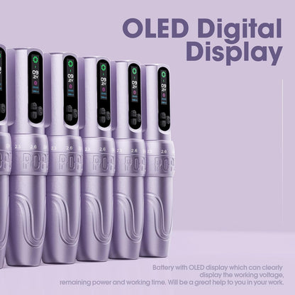 EZ Draadloze Tatoeage Machine - 6 Beroertes 2.0mm-3.5mm Tatoeage Machine met OLED Digitaal Display 1600mAh Batterijvermogen (DIVA Zwart)