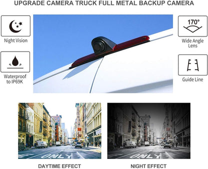 HD Derde dak remlicht camera remlicht parkeercamera achteruitrijcamera set nachtzicht camera + 4,3 inch monitor monitor vrachtwagen auto display voor Expert Dispatch Proace 07-16