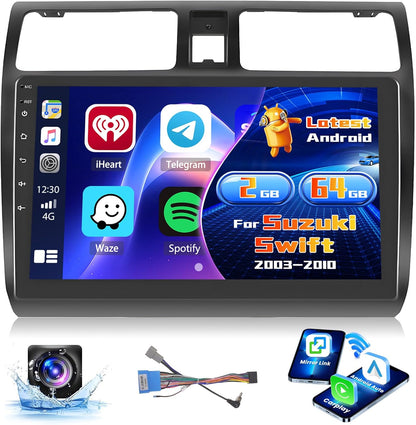 Android Autoradio – Multimedia Systeem – Auto Radio – Touchscreen Navigatie – 10 Inch Scherm – Wireless CarPlay & Android Auto – AHD Achteruitrijcamera & GPS Navigatie