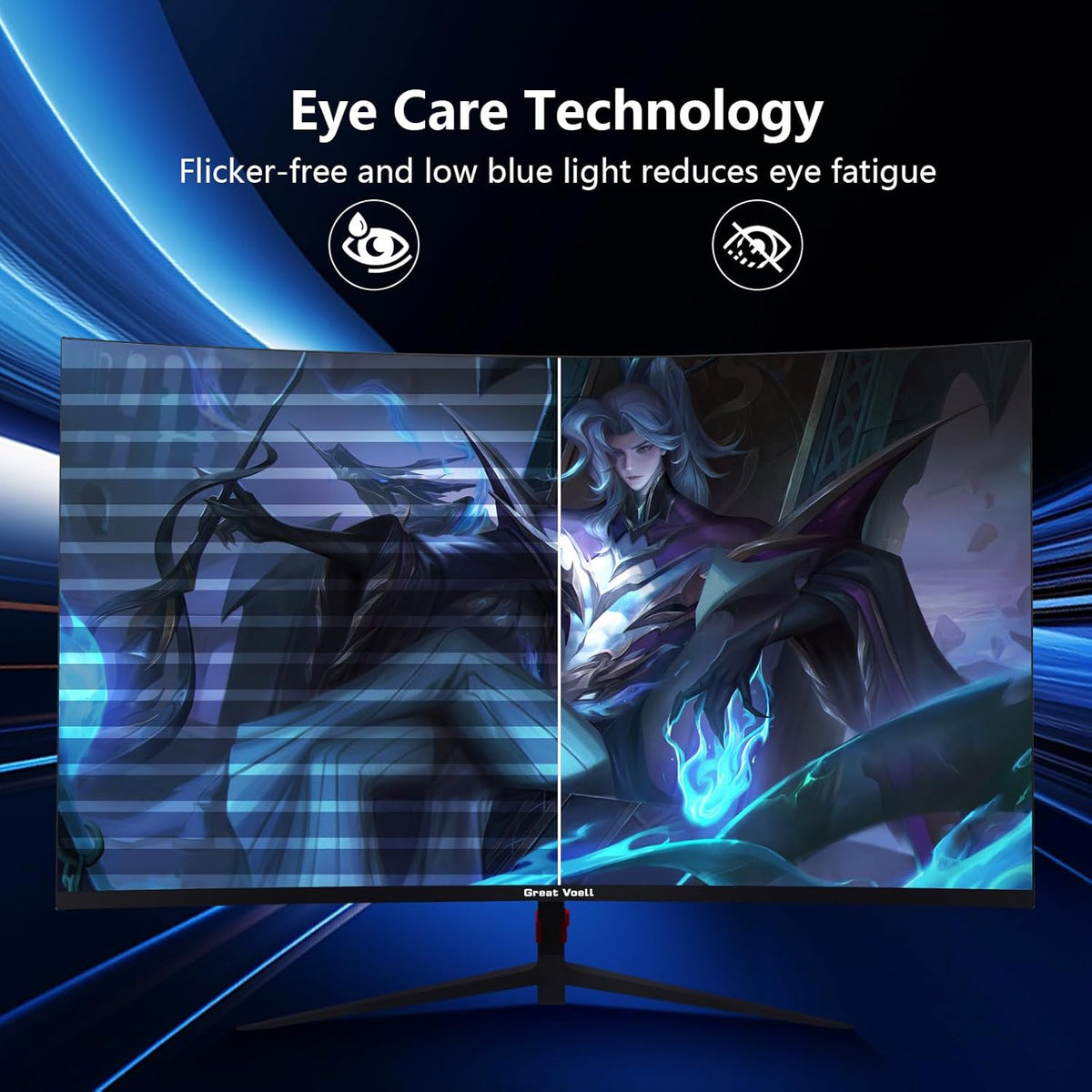 27 inch monitor, 100 Hz, Full HD (1080p), anti-flikkering, sRGB 100%, HDR, HDMI & DP, monitor pc-scherm, zwart
