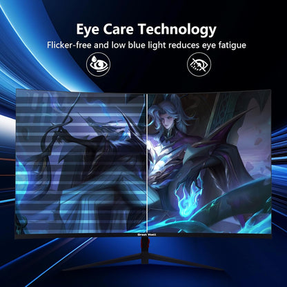27 inch monitor, 100 Hz, Full HD (1080p), anti-flikkering, sRGB 100%, HDR, HDMI & DP, monitor pc-scherm, zwart