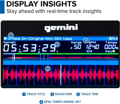 CD- en USB MIDI-mediaspeler – DJ Mediaspeler – USB Mediaspeler – CD-Speler – MIDI-Controller – Zwart – 4,3 Inch Full-Colour Display – 24-Bit/192 kHz Geluidskaart