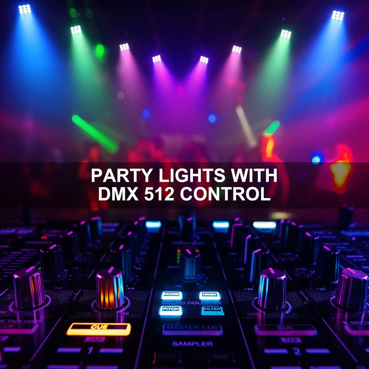 4 stuks LED Par RGBW podiumverlichting, 9 leds DMX-5/8CH met afstandsbediening en 4 bedieningsmodi, PAR-spot voor DJ Disco Bar Party Bruiloft Kerstmis Haloween