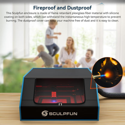 SCULPFUN B1 Lasergraveerbehuizing, 680 x 765 x 380 mm, laserbehuizing voor lasergraveermachine, beschermende behuizing voor lasersnijder, laserbehuizing, beschermhoes, vuurvast, waterdicht