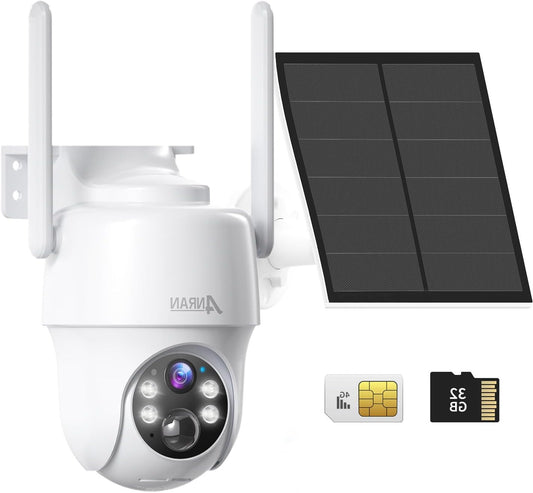 Draadloze 3G/4G LTE Beveiligingscamera – Buitencamera – Wifi-Loze Bewakingscamera – Zonnepaneel Camera – Batterijcamera – 2K Resolutie – PIR Humanoïde Detectie
