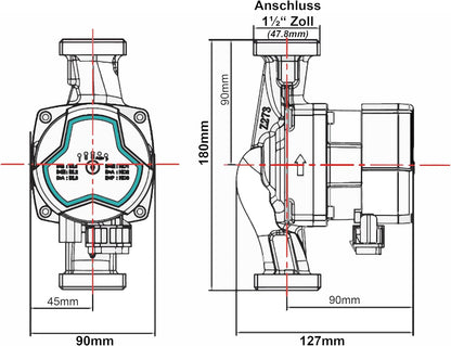 HST | zeer efficiënte verwarmingspomp | circulatiepomp | HST EPS 25-4/180 mm | opvoerhoogte 4 meter | toerentalregeling via PWM-signaal