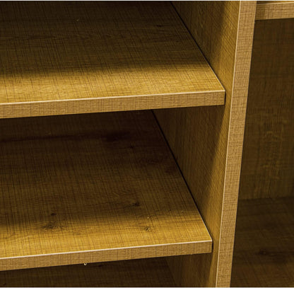 DRW Schoenenkast met 2 deuren van hout in zwart en natuur, 80 x 36 x 115 cm, hoogte: 15 cm
