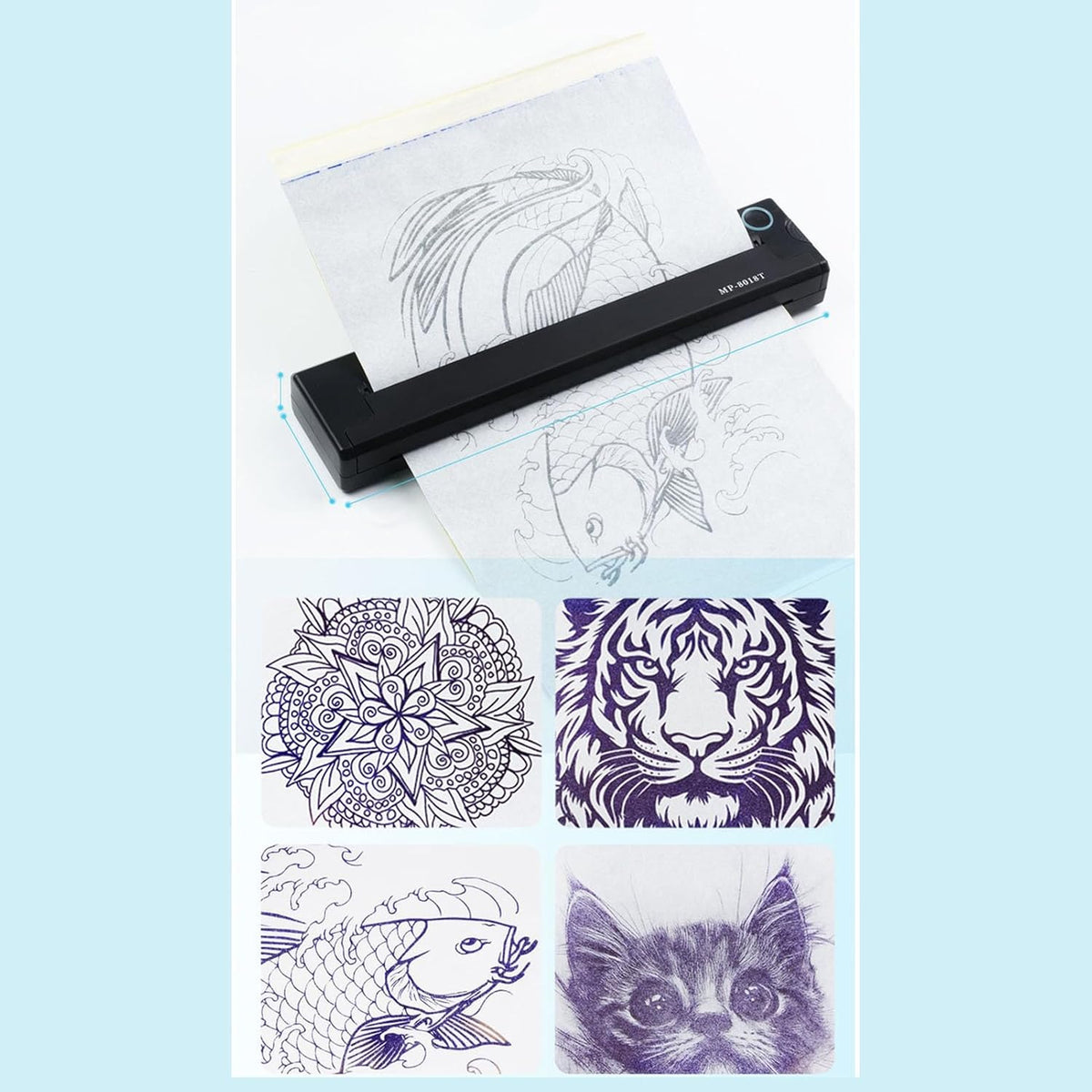 Tattoo Stencil Printer – Stencilprinter Tatoeage – Tattoo Transfer Printer – Thermische Printer – Draagbare Printer – Inktloos Printen – Bluetooth Verbinding