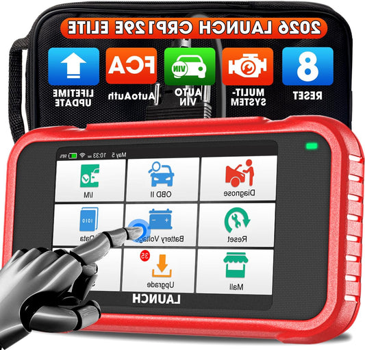 OBD2 Diagnosetool – Auto Diagnoseapparaat – Codelezer – Auto Scanner – EOBD Tester – 4 Systemen Diagnose – 12 Onderhoudsfuncties – 5-Inch Kleurenscherm