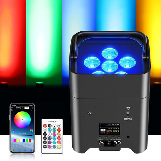 LED Spot – Inbouwspot – Plafondspot – Spotje – Ledlamp – Draadloos Dimbaar – 108W RGBWA+UV Batterij