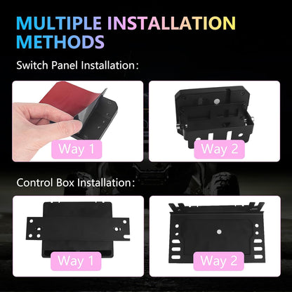 Chelhead 6 Gang RGB tuimelpaneel schakelpaneel, momentane puls, verbeterd 12 V offroad schakelpaneel, automatisch dimmen, kleurindicatoren, IP65 waterdicht