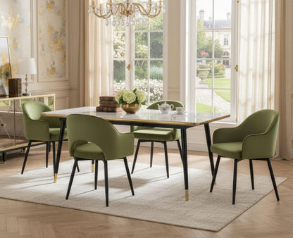 Draaistoelen Eetkamerstoelen – Keukenstoelen – Fluwelen Stoelen – Swivel Stoelen – Set van 2 – Zachte Fluwelen Bekleding – 360° Draaibaar Met Armleuning - QUORE
