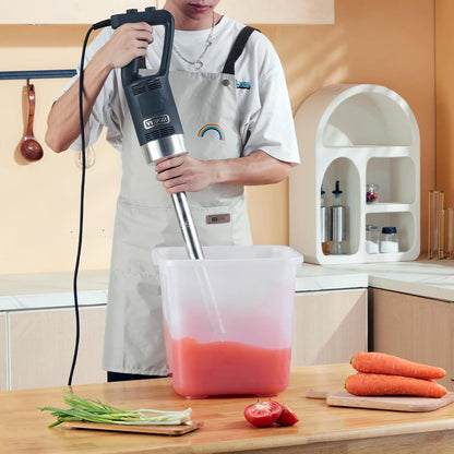 VEVOR Puremixer Elektrische staafmixer 500 W, krachtige pureerstaaf instelbaar 4000-18000 rpm, roestvrij staal multifunctionele staafmixer 855 mm afneembare roerstaaf, incl. wandhaak & reservemeskop