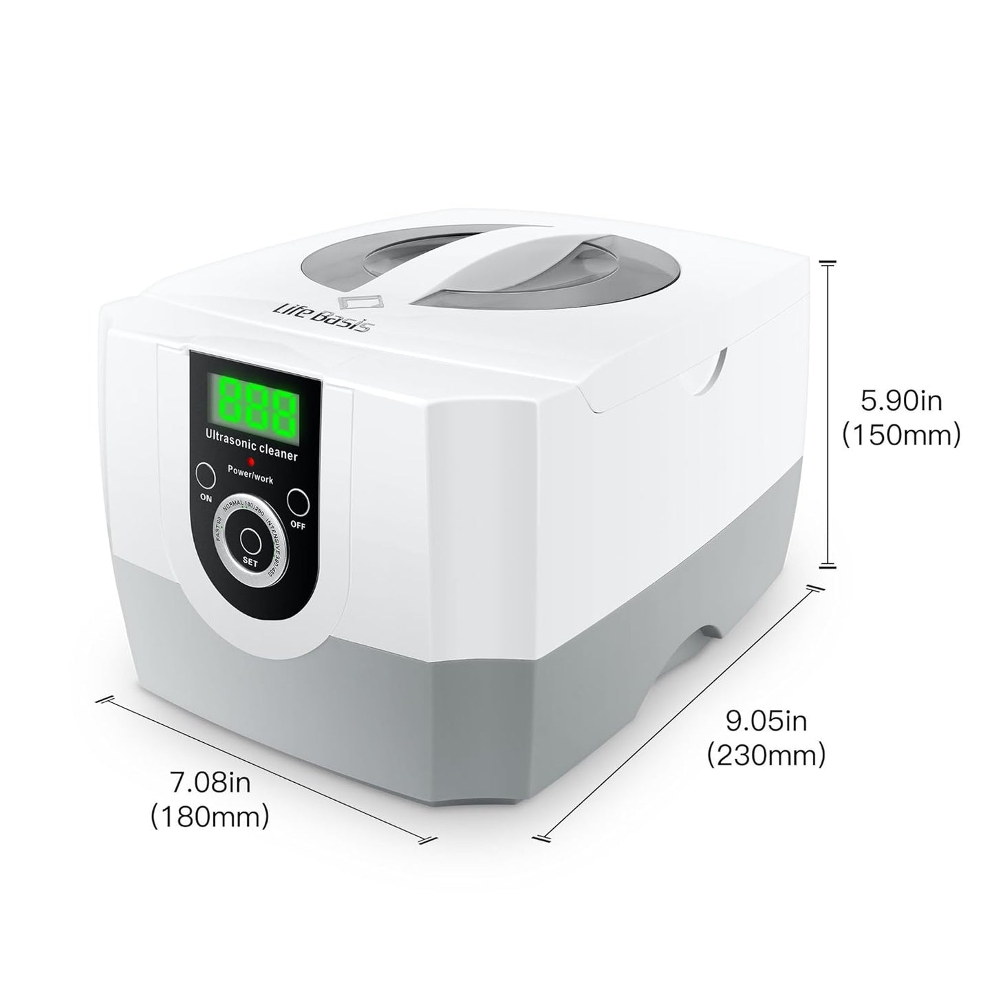 LifeBasis Ultrasoon reinigingsapparaat, 42 kHz 1400 ml, brillenreinigingsapparaat, 70 W, bril, ultrasoon bad met led-display en 5 tijdinstellingen, voor optische zaken, sieradenzaken, tandartsen,