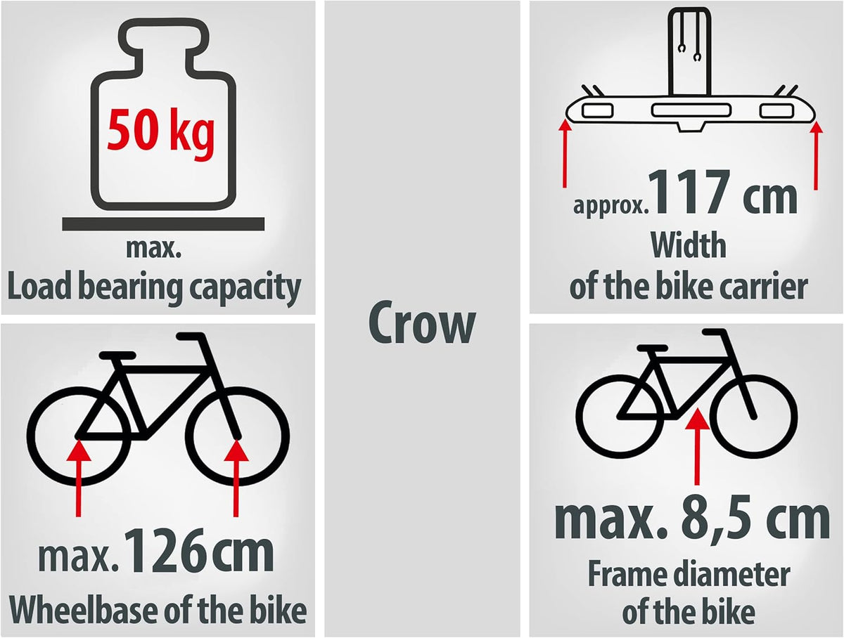 Fietsendrager – Fietsdrager – Trekhaakdrager – Fietsrek – Draagrek – Geschikt voor 2 Fietsen – Diefstalbeveiliging – Geschikt voor E-bikes