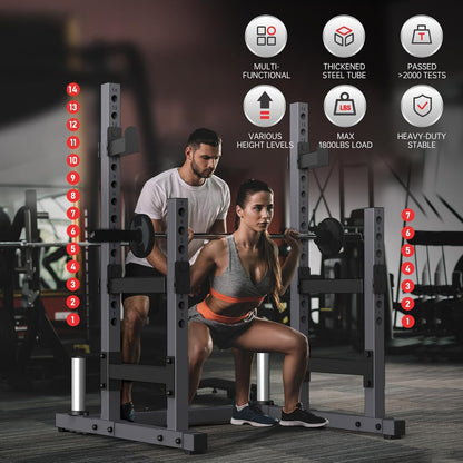 PASYOU SR30 Multifunctional Barbell Rack, Reinforceable Dumbbell Holder Max. 800 kg, Training Device at Home - QUORE