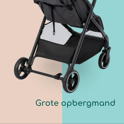 Bebeconfort Azur, Compacte Kinderwagen, 0-3 jaar (15 kg), Lichtgewicht Kinderwagen, Automatisch Inklappen met één Hand, Naadloos Verstelbaar Naar Vlakke Ligstand, Grote Mand, Mineral Graphite