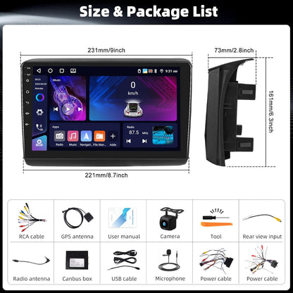 4+64G 9" Touchscreen Android 15 Autoradio für FIAT Ducato/Citroën Jumper/Peugeot Boxer 2011-2022 mit Wireless Carplay Android Auto Mirror Link,Radio Stereo mit Bluetooth GPS WiFi FM/RDS+Rückfahrkamera
