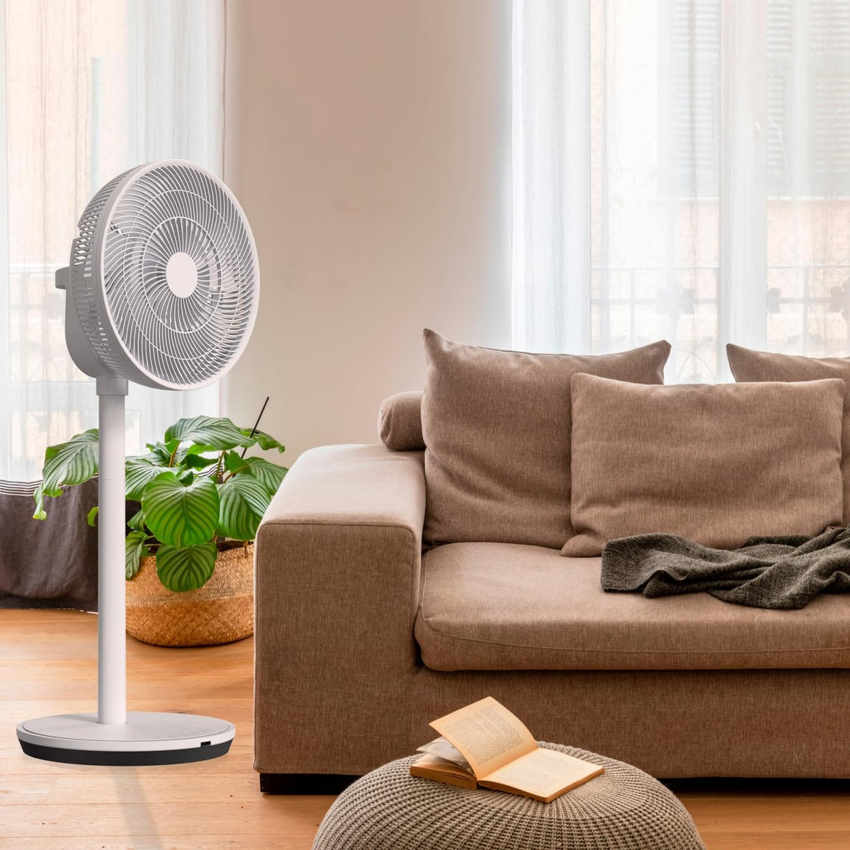 Draagbare Ventilator – Tafelventilator – Staande Ventilator – Elektrische Ventilator – Mobiele Ventilator – Zeer Stil 13 dB – 26 Snelheden met Slaapfunctie