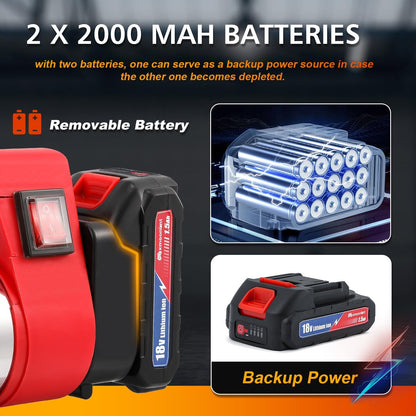 Mxmoonant Draadloze elektrische dieselpomp, zelfaanzuigend, draagbaar, 50 l/min, 260 W, 4200 rpm, 4 kg, met 2 x 2000 mAh lithium batterij, voor diesel, kerosine