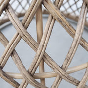 Tuintafel - Tuintafel Rond - Bijzettafeltje - Rotan Tuinmeubel - Bistrotafel - Salontafel - met UV-bescherming - Boho-Stijl - Veiligheidsglas Tafelblad - voor Terras - Tuin - Balkon - Ø45 x 52 cm - Bruin