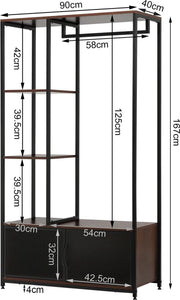 Opbergkasten - Kledingkasten - Kledingrek metaal - Kledingkasten Slaapkamers - Kapstok - Kledinghangers - Afmetingen 90x40x167cm