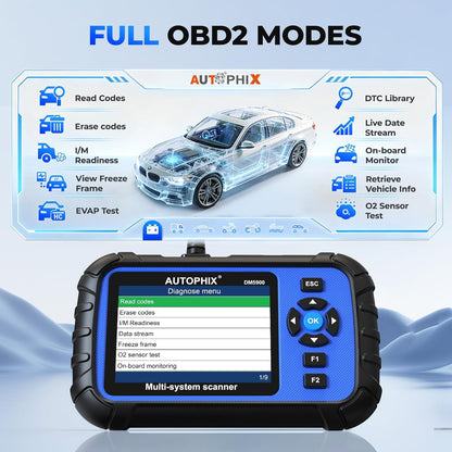 AUTOPHIX OBD2 Scanner Batterij tester 2 in 1
