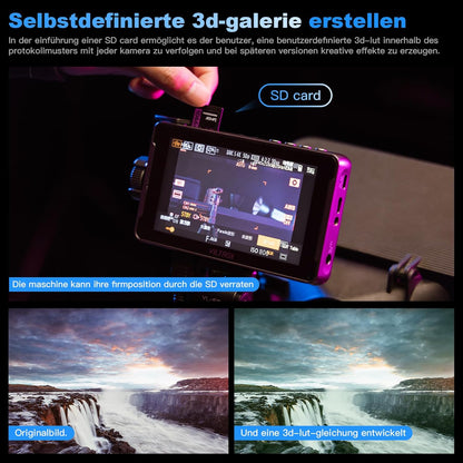 VILTROX DC-550 Camera Field Monitor 1200Nit 5,5 inch 4K HDMI Camera Monitor met accu, Full HD 1920x1080 IPS, 5,5 inch 3D LUT met zonnekap, opbergtas voor Sony Canon Nikon DSLR camera's