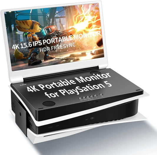 G-STORY 15.6 inch Portable Monitor for PS5, UHD 4K Portable Gaming Monitor with Two HDMI, HDR, Freesync and Game Mode - QUORE