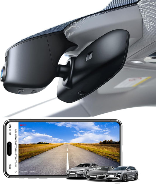 4K UHD 2160P Dashcam Auto, Geïntegreerde OEM-Look, Speciaal voor Audi (Model A) 2019-2026 A4 A6 Allroad A3 A5 Q5 S4 S6 Q7 A8 S8 TT A7 S5 Q3 S3 S7 RS3 RS5 RS6 e-tron, WiFi & App, 64 GB kaart