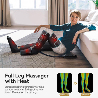 FIT KING beenmassageapparaat met warmtevoetmassageapparaten voor pijn en bloedsomloop Verwarmt uw hele benen en voetcompressie laarzen voor oedeem
