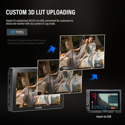 Cameramonitor – Field Monitor – Externe Monitor – Camerascherm – Videomonitor – 7 Inch IPS Touchscreen – 600 Nit Helderheid – 4K HDMI Input en Loop-Out