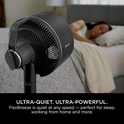 Shark FlexBreeze High-Velocity 12-in-1 ventilator, hybride bedrade en draadloze draagbare koelventilator, binnen en buiten, instelbare kanteling, krachtig en stil, met afstandsbediening en