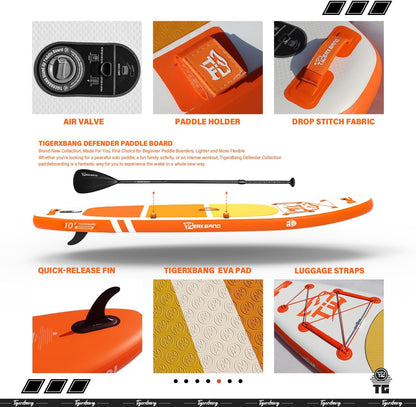 <font dir="auto" style="vertical-align: inherit;"><font dir="auto" style="vertical-align: inherit;">        Inflatable Stand Up Paddleboards 305 x 76 x 15 cm with high-quality stand-up board accessories, all-round paddleboards for adults/children, Defende