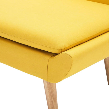 Eetkamerstoel Geel – Stoel Zonder Armleuning – Dining Chair – Woonkamerstoel – Stoffen Stoel – Rubberen Poten – Comfortabele Zitting 8 cm Dik – Lichtgewicht en Duurzaam