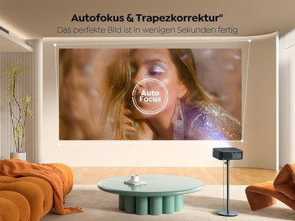 Beamer 4K met Android TV 12.0, Sound by JBL, Dolby audio, NFC, autofocus, automatische trapeziumcorrectie, WiFi6, Bluetooth, YABER K2s 1000 ANSI 1080p full HD-beamer, thuisbioscoop, outdoor, 300 inch