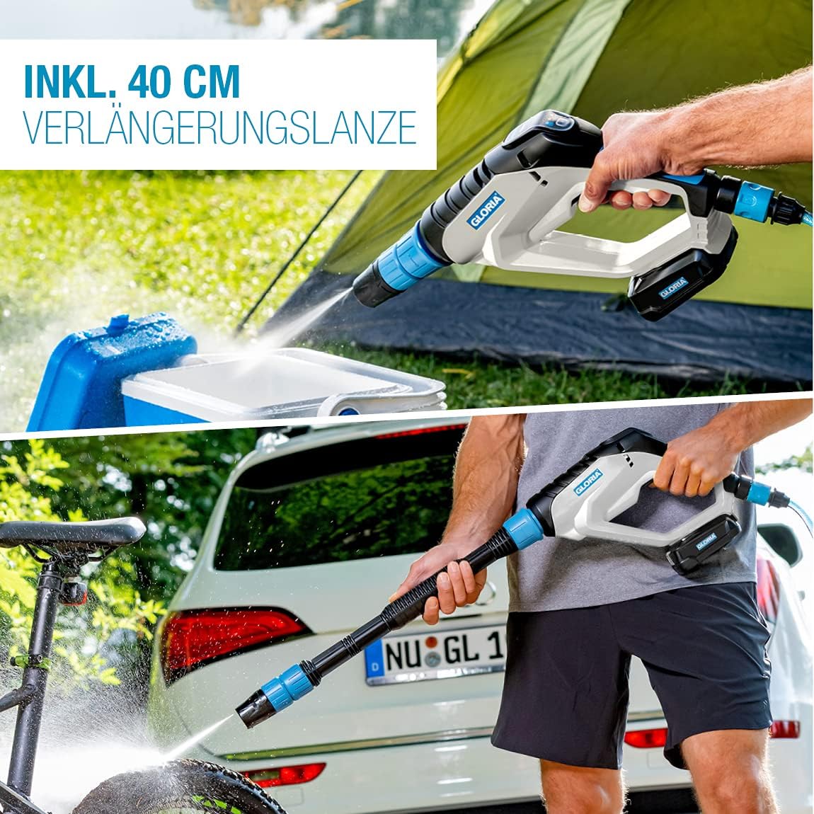 Multifunctioneel Sproeisysteem – Mobiele Tuinspuit – Draagbare Hogedrukreiniger – 4-in-1 Sproeikop – 18V Accu – Instelbare Druk 2,5-25 Bar