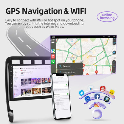 NHOPEEW Android 13 autoradio voor Porsche Cayenne 2002-2010 met Apple Carplay en Android Auto 9 inch touchscreen 2+64G autoradio GPS navigatie Hi-Fi + AHD achteruitrijcamera en microfoon