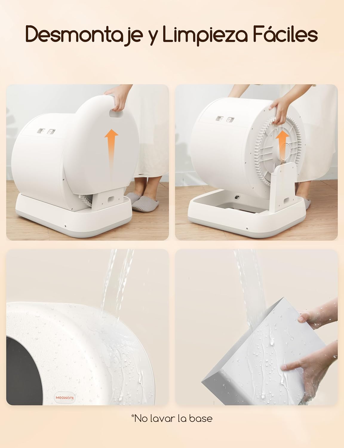 MeoWant Zelfreinigend kattentoilet, automatisch kattentoilet, anti-knikken, gesloten kattenbak voor grote en meerdere katten, app-bediening, robotstrooisel, geurloos, met mat