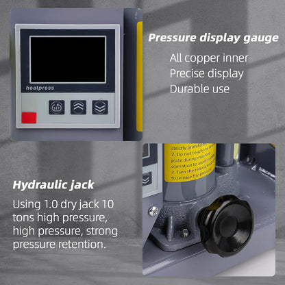 Victool Rosin Presse 5T, 600 W hydraulische hete pers, dubbelzijdige verwarming, extractiemachine voor colofonium, droogbloemen, bloemen, bloemenplantenextracten, nauwkeurige controller