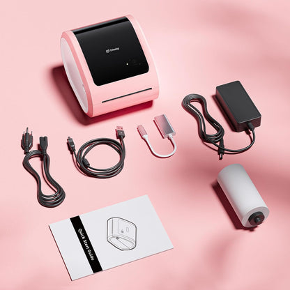 Bluetooth verzendlabelprinter 4x6 - roze draadloze thermische labelprinter voor kleine bedrijven, thermische printer voor verzendlabels, verzendetikettenfabrikant, compatibel met USPS, Amazon