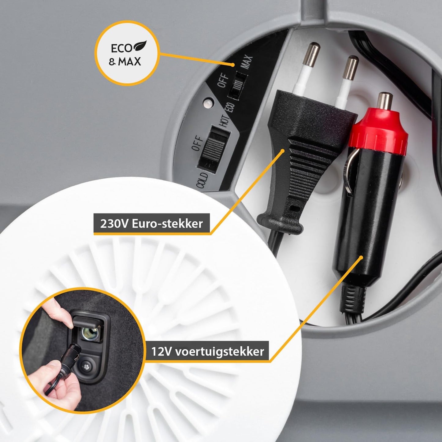 TZS First Austria - Koelbox 45L elektrisch 12V 230V aansluiting voor auto & stekkerdoos - Thermo-elektrische Cool Box koelt & warmt - Minikoelkast met wielen - Voor kamperen, festivals, reizen - Zwart