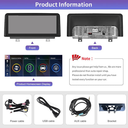 Road Top 10.25 Inch Car Radio Touch Screen Wireless CarPlay Android Car for BMW X3 X4 Series F25/F26 2013-2016 Year with NBT System,Car Stereo Multimedia Radio Receiver - QUORE