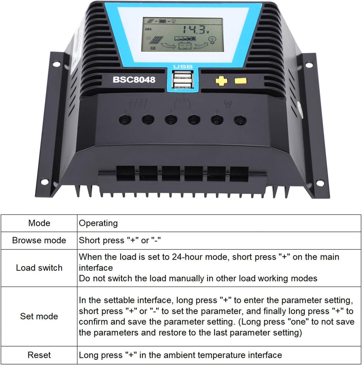 Solar Charge Panel,Solar Charger Controller, Battery Intelligent Regulator Zonne-energie, Discharge Control Regulator, voor verschillende batterijen BSC8048 80A 12V/24V/36V/48V Charging Control