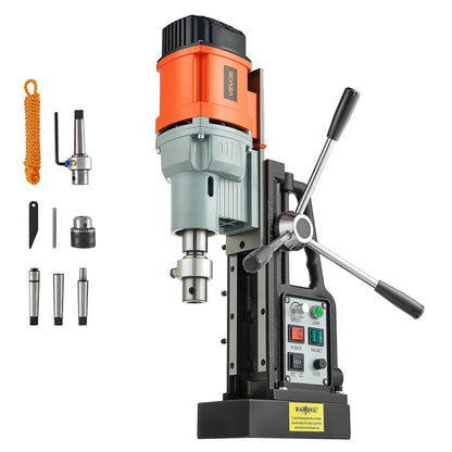 VEVOR Magnetic Drill 1550 W, Drill Diameter 60 mm, Power 13000 N, Stroke Max 200 mm, with Morse Gel, Adjustable Speed, Column Drill for Metal Surfaces, DIY