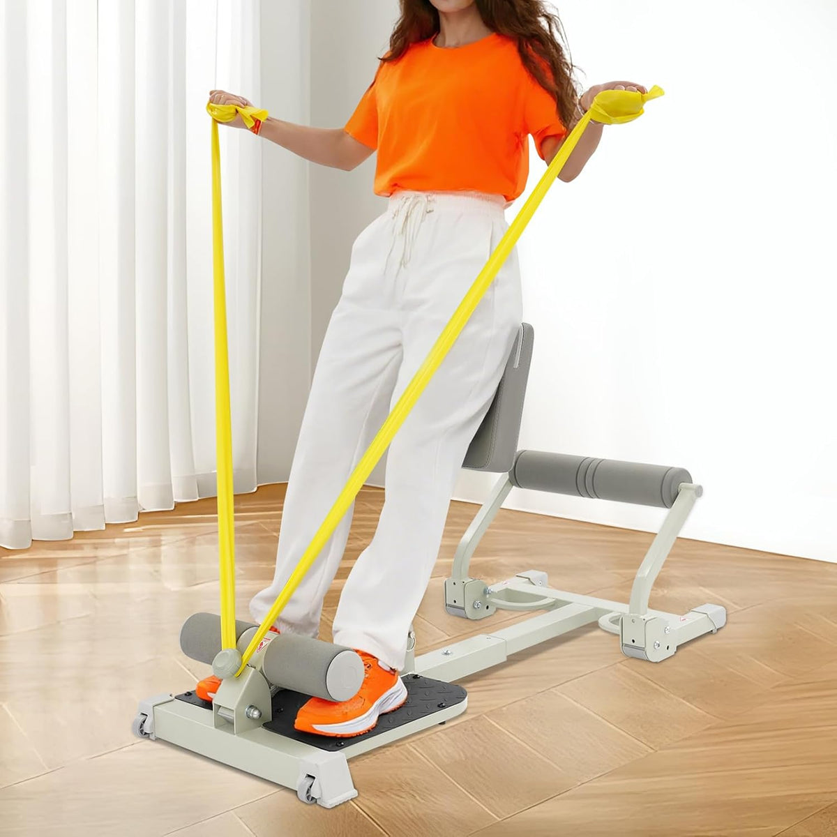 Home Rowing Machine, Foldable Hydraulic Leg Press, Rowing Machine with Elastic Band for Cardio and Strength Training, Home Fitness Equipment, Space Saving, up to 120 kg - QUORE