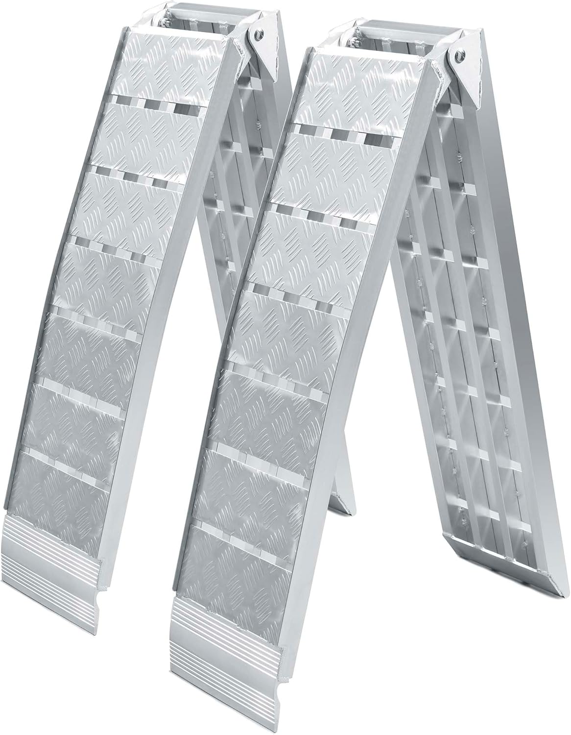 2x oprijplaten aluminium - 228 cm 1360 kg - oprijplaat motoroprijplaat oprijsteun opvouwbaar