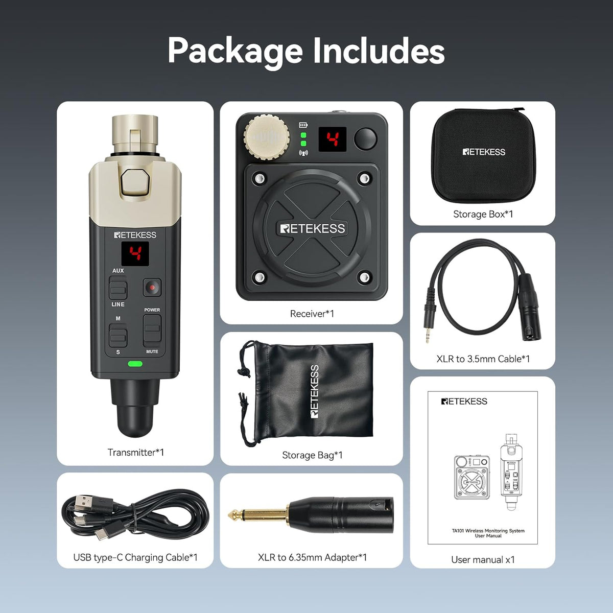 Draadloos In-Ear Monitorsysteem – Draadloos Digitaal Monitorsysteem – In-Ear Monitor – Monitoringsysteem – Monitorset – 8 Onafhankelijke Kanalen – Mono/Stereo Schakelbaar