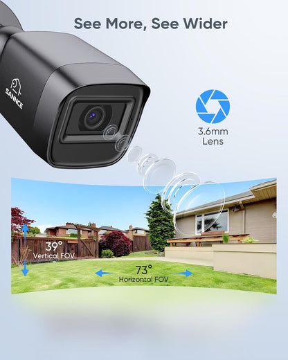 SANNCE 8-Kanaals 1080P beveiligingscamerasysteem CCTV-DVR-Recorder met 4 bedrade camera's, nachtzicht tot 20 meter, bewegingsalarm, externe toegang, IP67 weerbestendig met 1T